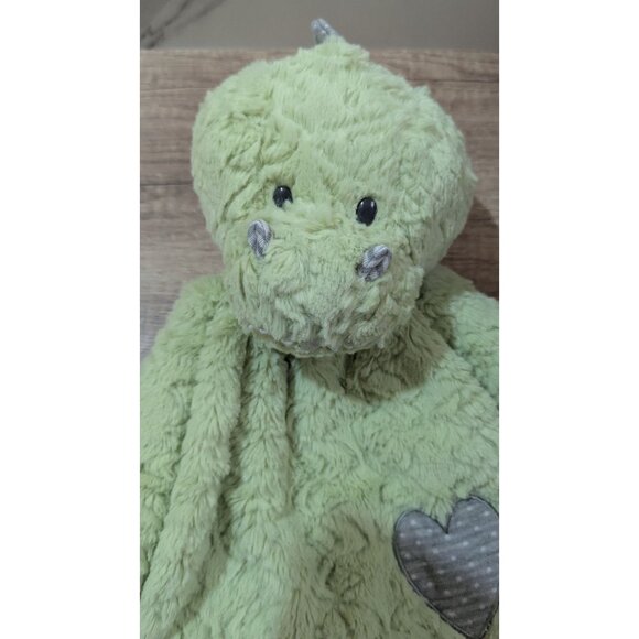 Demdaco Green Dinosaur Plush Lovey Blanket Toy stuffed animal 17" - Picture 2 of 7